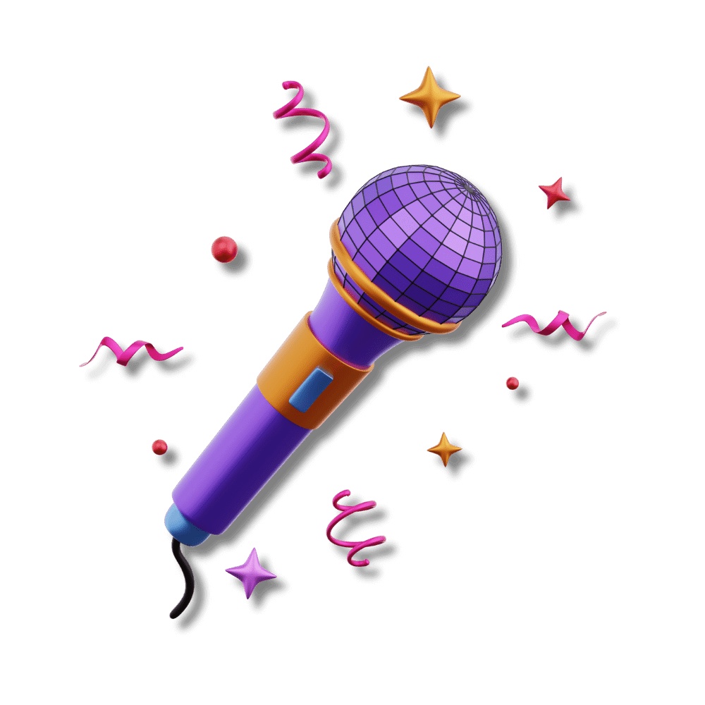 Purple jazzy illustrated microphone
