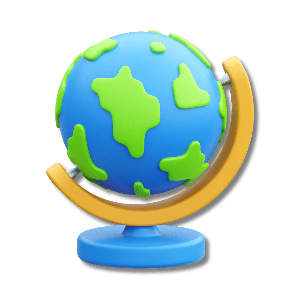 3D illustrated globe