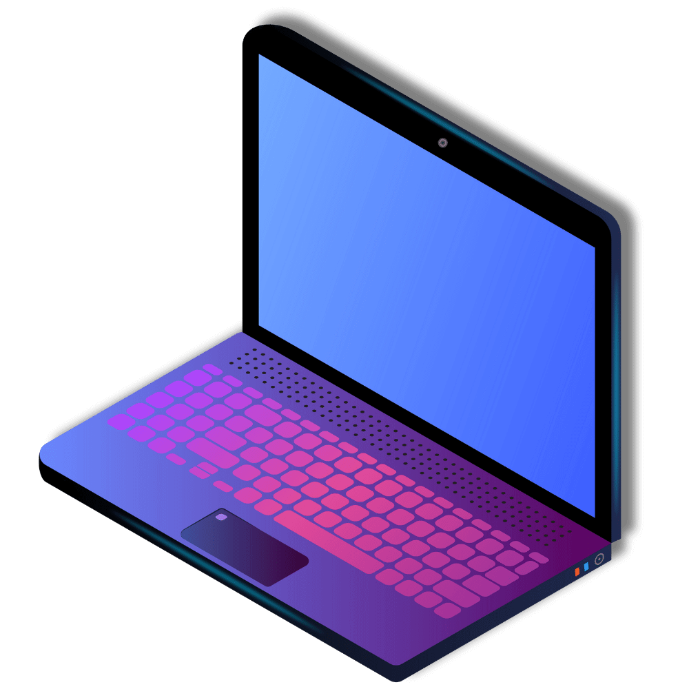 Illustrated purple laptop