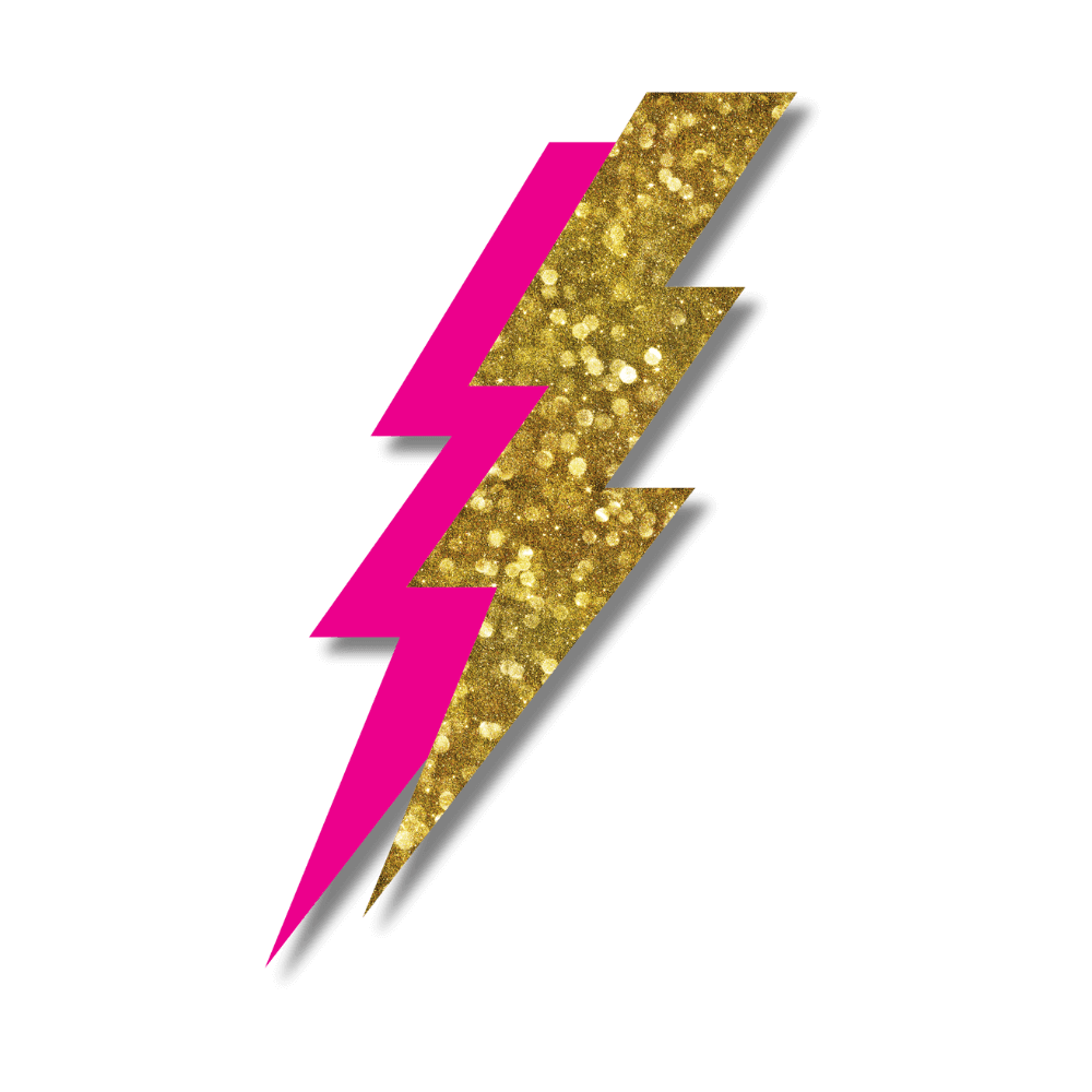 HR for HR Lightening - glittery gold and pink