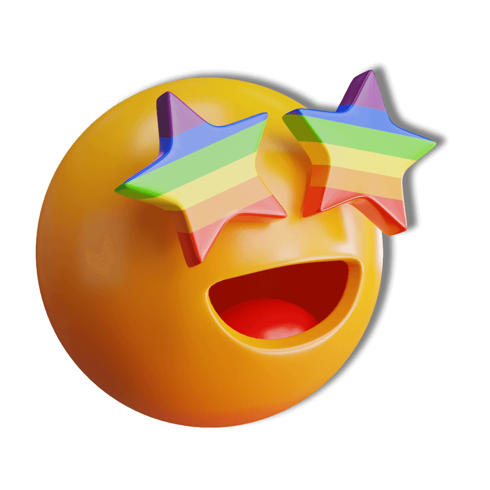 Rainbow Star Eyes Emoji